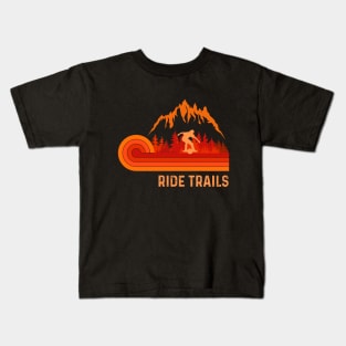 ride trails - onewheel electric skateboard float life Kids T-Shirt